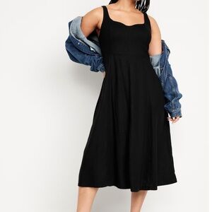 Old Navy Fit & Flare Linen-Blend Midi Dress